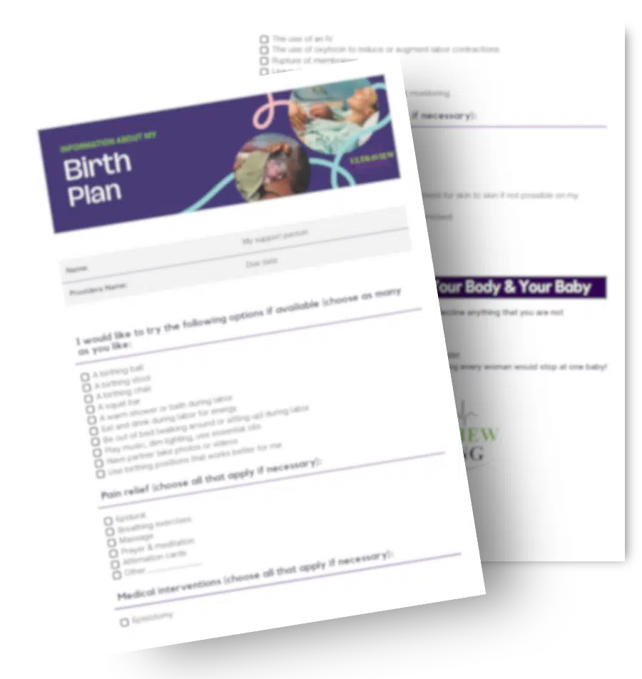birth plan checklist mockup