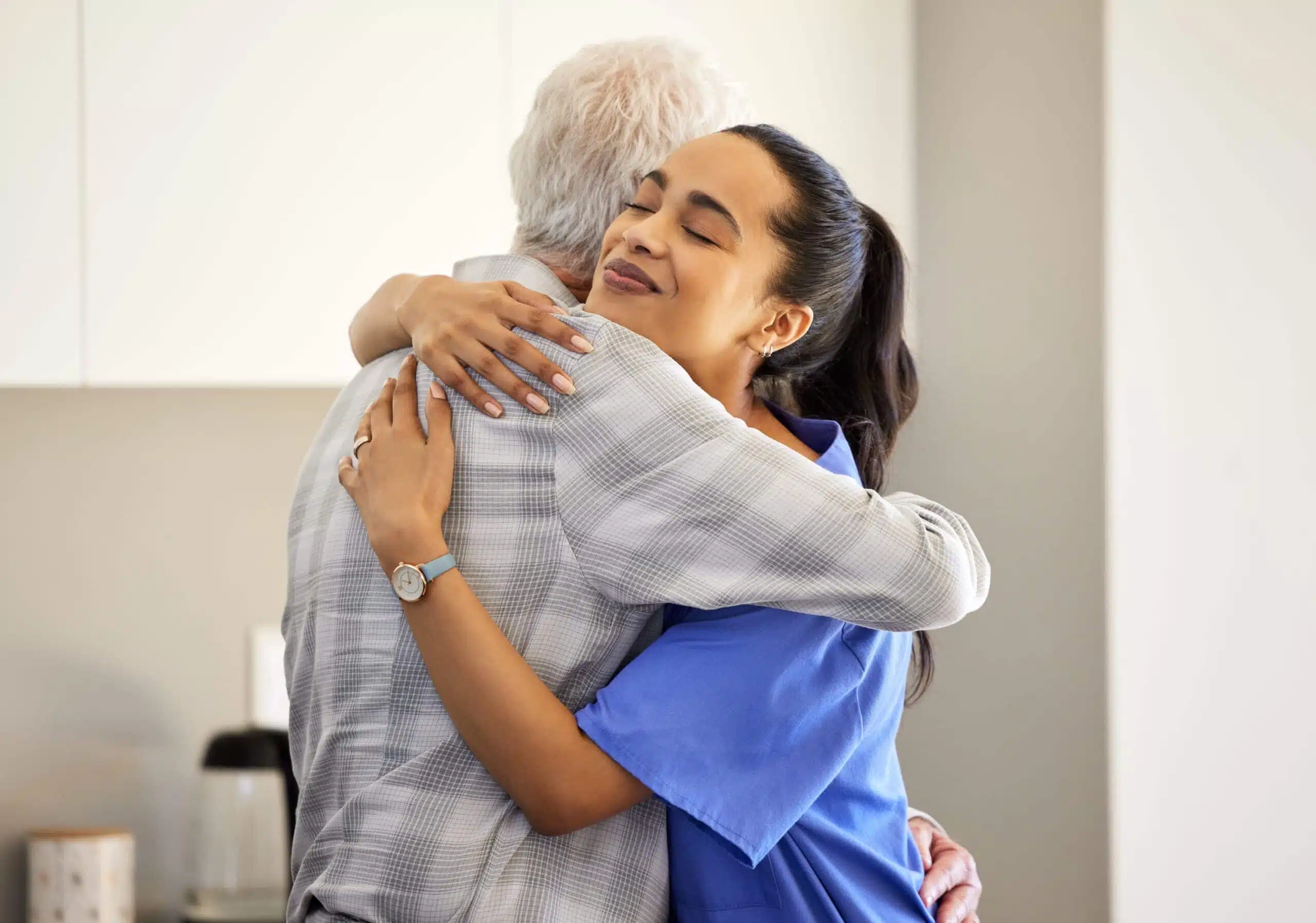 Thank you for always helping me. Shot of a young woman hugging her patient
