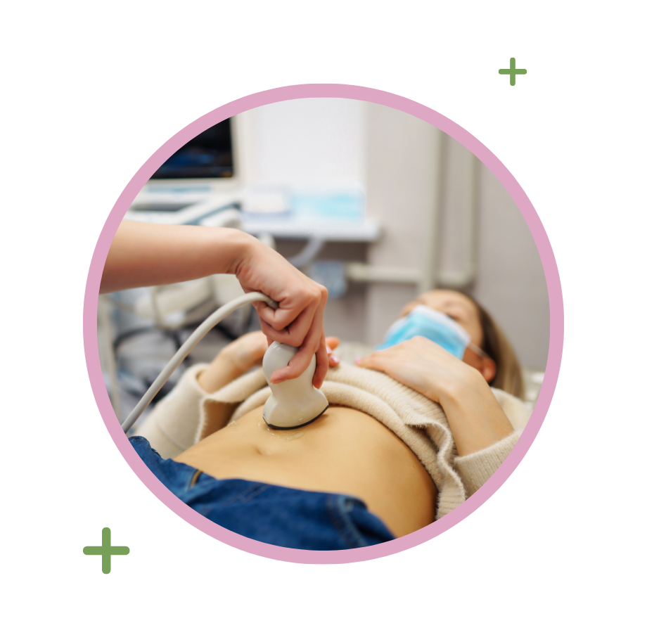 Abdominal ultrasound performed during Blood Cancer Awareness Month to detect signs of enlarged spleen or liver.